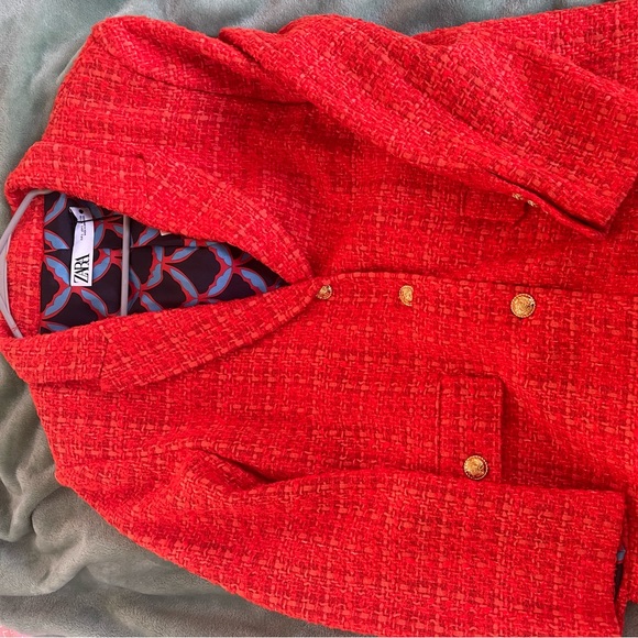Zara Blazer red textured
